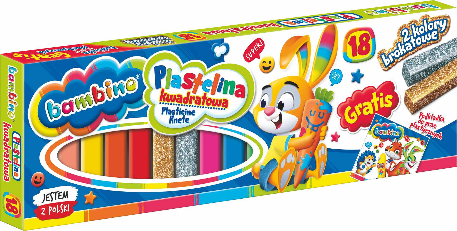 Plastelina kwadratowa St. Majewski Bambino 18kol. 01895